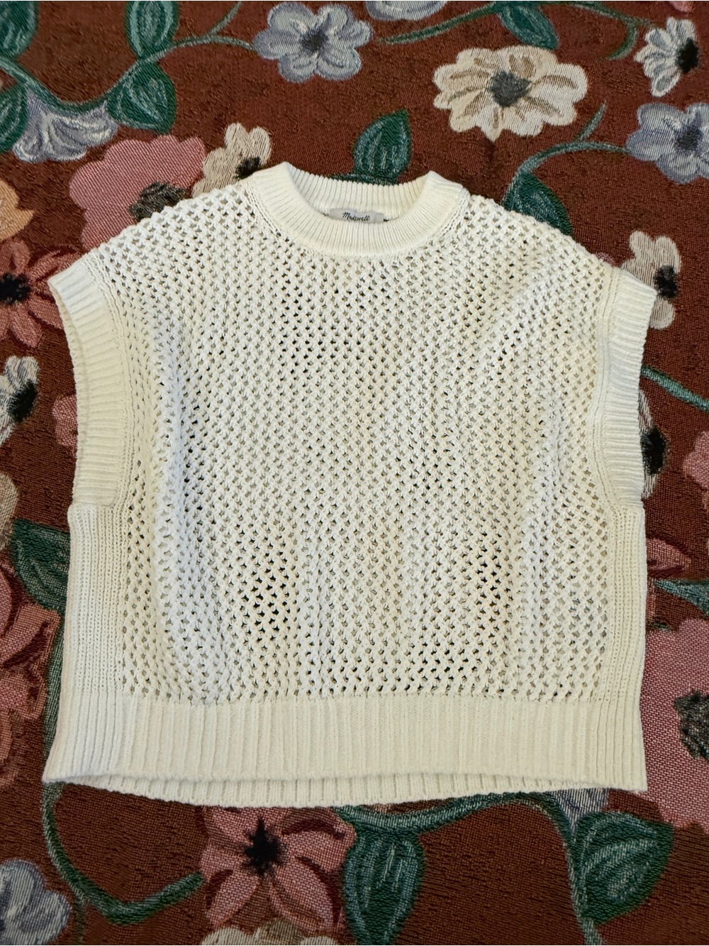 Madewell crochet shell top, cropped, NWT